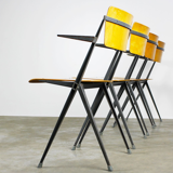 Vintage Pyramid chairs with armrests by Wim Rietveld