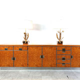 Vintage Italian burl wood credenza, 1970s