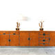 Vintage Italian burl wood credenza, 1970s