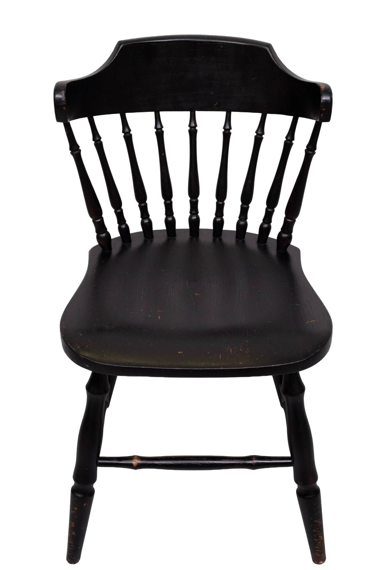 set of 6 Black Oak Windsor style Spindle-back dining chairs. Holland
