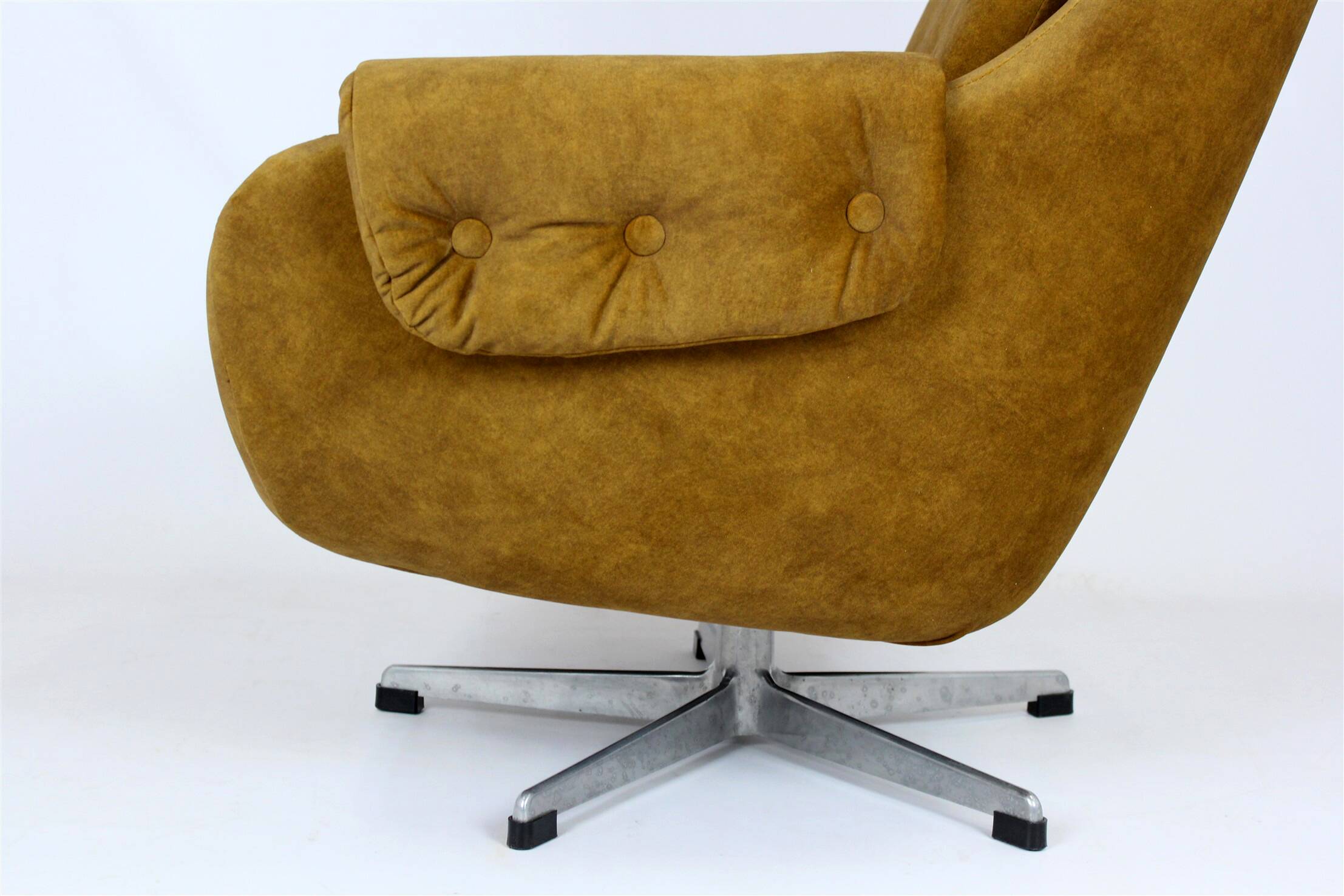Restored Swivel Lounge Chair from Up Zavody, Czechia, 1970s