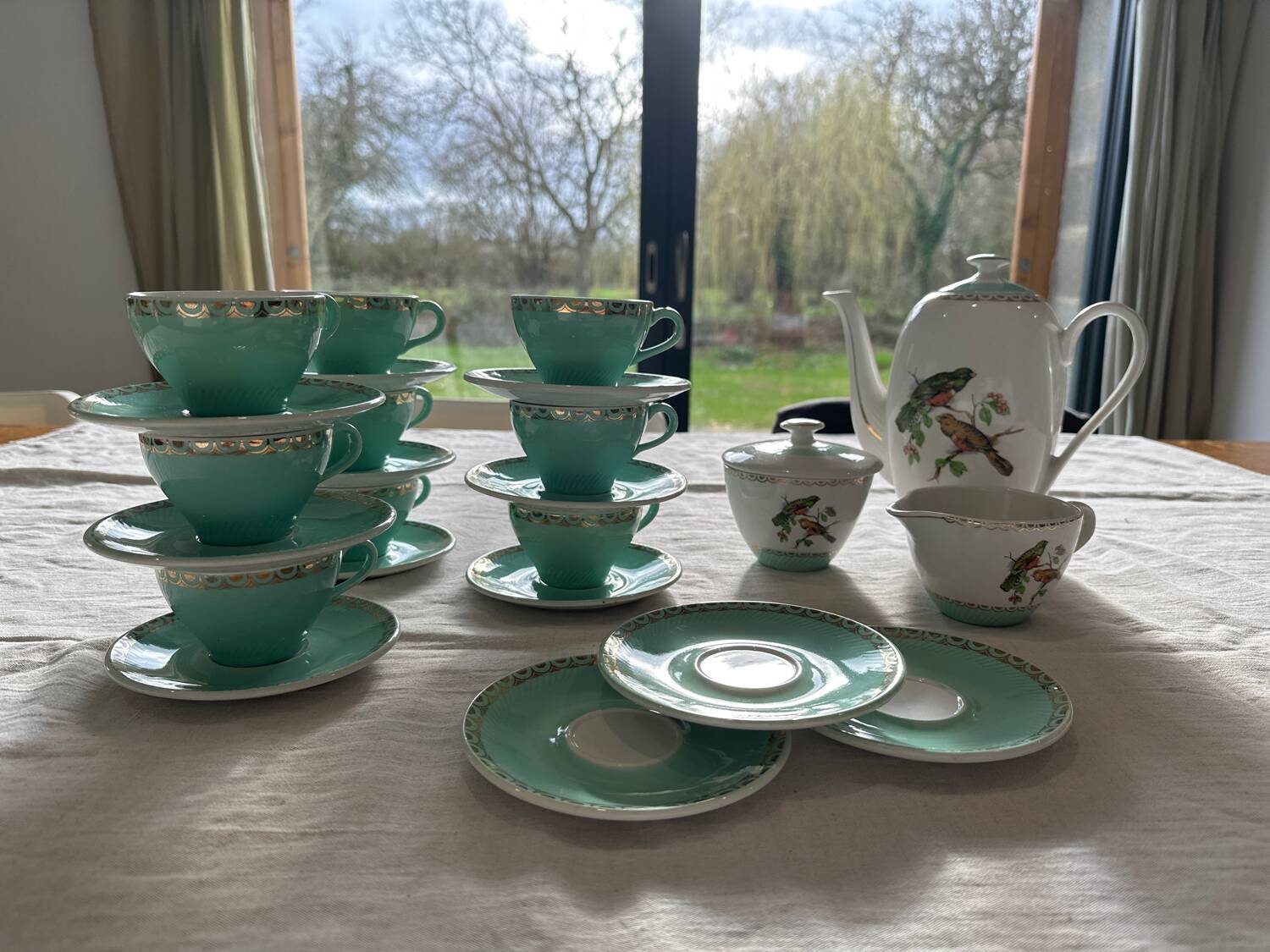 Tea / coffee service Badonviller with birds