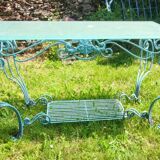 Old console table wrought iron and glass