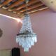 Lustre montgolfière pampilles