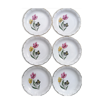 Lot 6 flat plates Digoin Sarreguemines