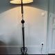 1950s floor lamp - wrought iron, gilded brass, and Sèvres crystal