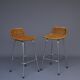 Chromed Steel and Rattan Bar Stools from Rohé Noordwolde, 1960s, Set of 2