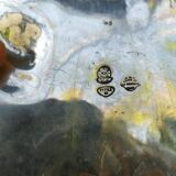 Pewter dish with roses and butterfly