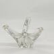 Daum France 3-branch crystal candle holder
