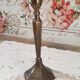 Brass candle holder high hexagonal foot