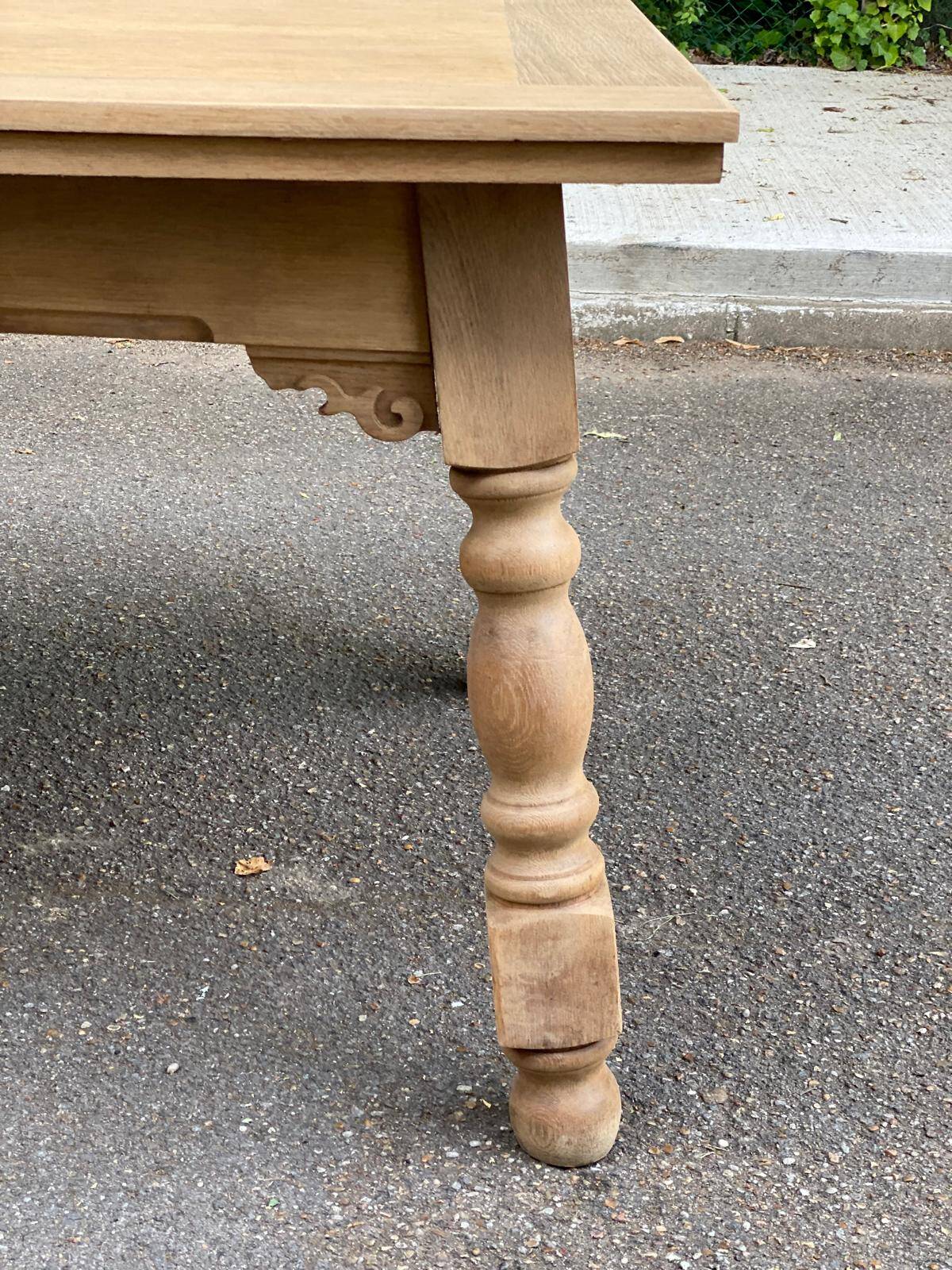 Renovated art deco extendable wooden dining table 235cm