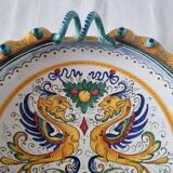 Beautiful Italian ceramic Deruta bowl or compote dish, made and pe