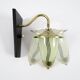 Set of 2 brass and glass wall lamps, 1950s