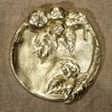 Old bronze cup empty pocket with apple apple tree fruit decoration Ø 9.5 cm