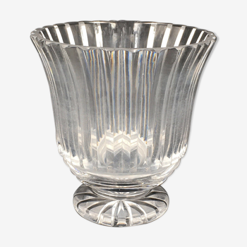 Vase piédouche cristal taillé baccarat non signé XIXème