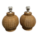 Pair of vintage IKEA rattan lamps