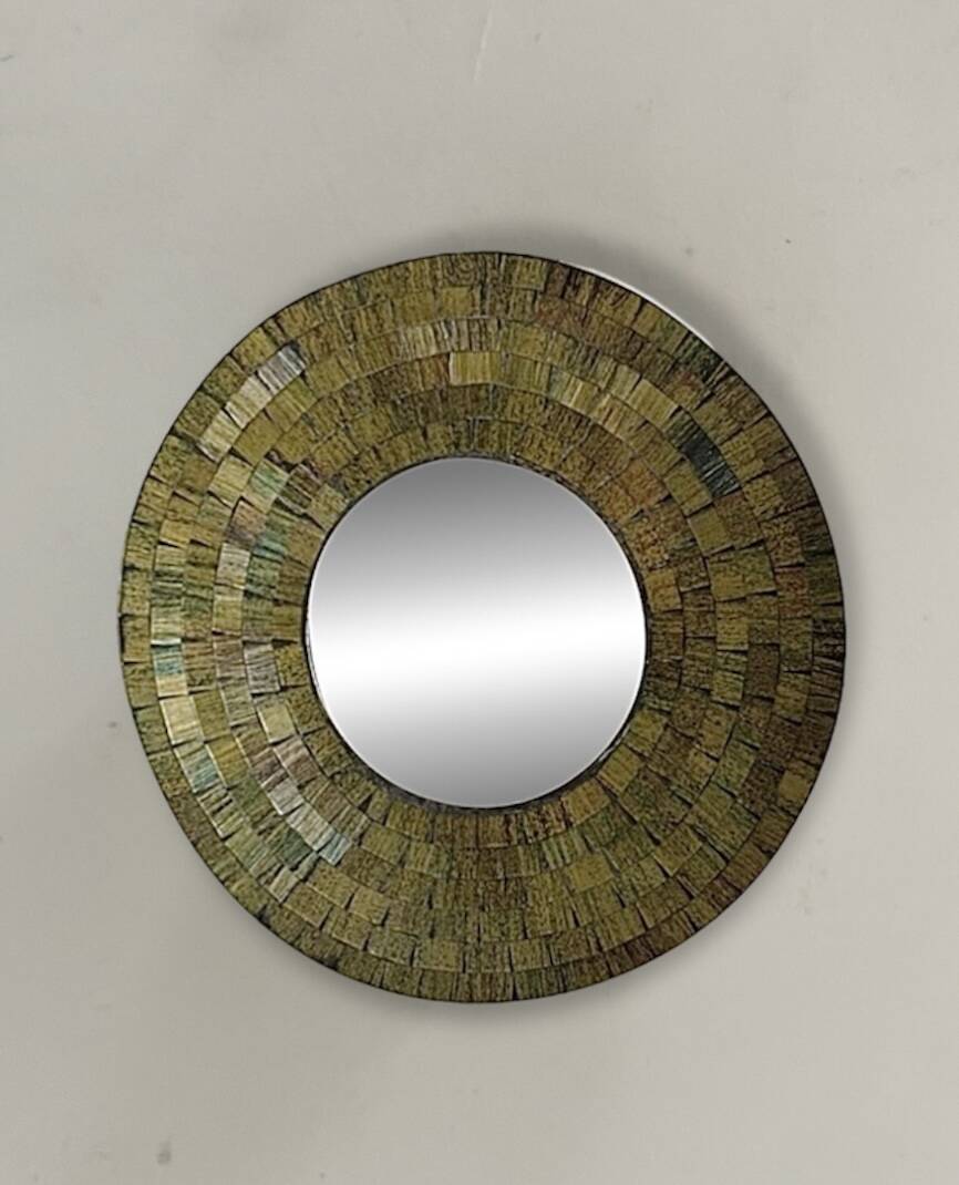 Miroir mural en céramique de forme ronde