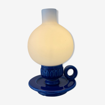 Lampe vintage des années 70 en céramique et opaline