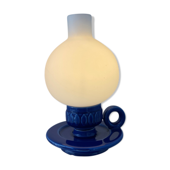 Lampe vintage des années 70 en céramique et opaline