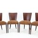 1950s  Jindrich Halabala Restored Dining Chairs H-214 for UP Závody, Set of 4