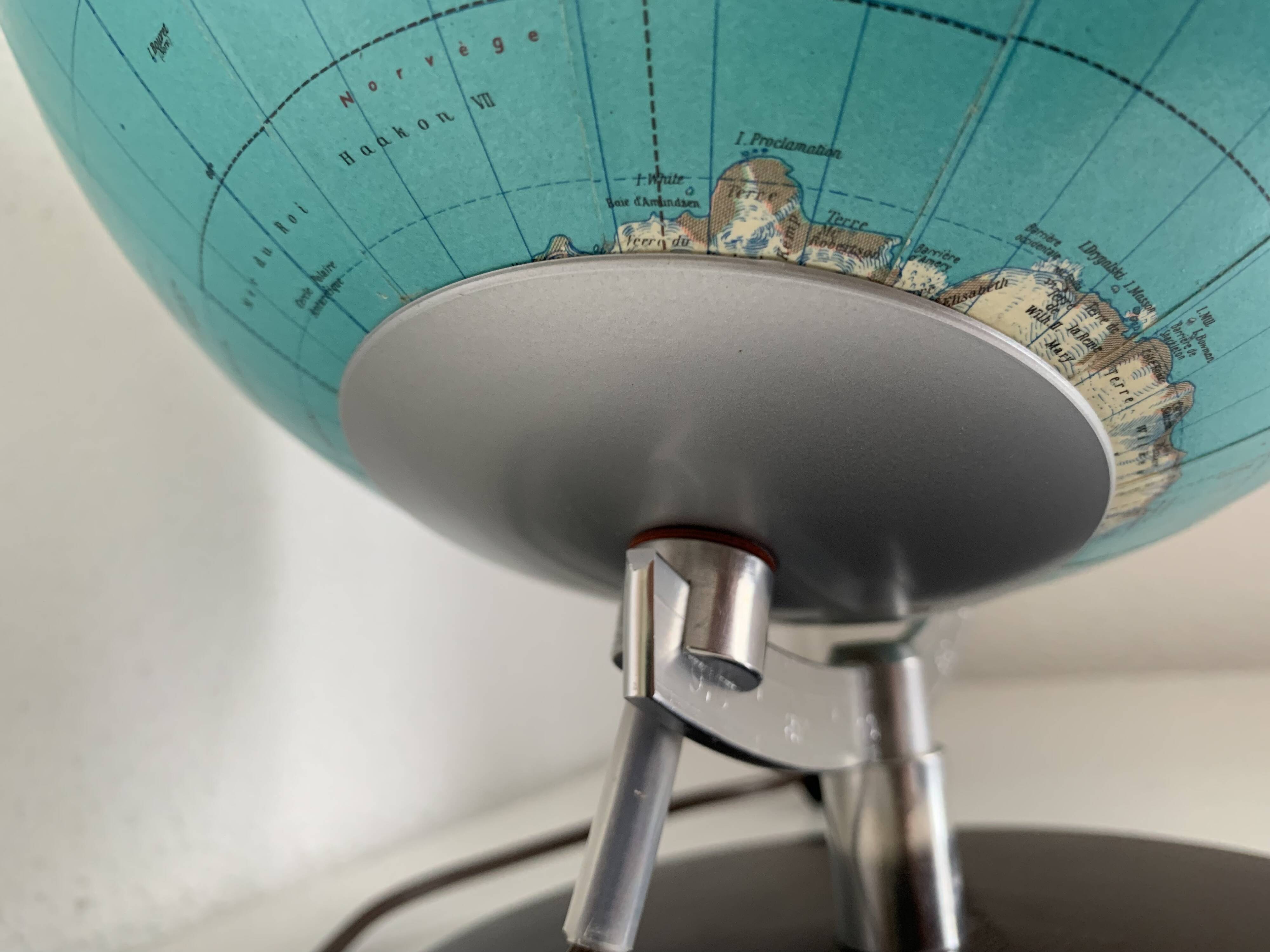 Globe vintage 1976 terrestre allemand (français) JRO Wechselbild - 34 cm