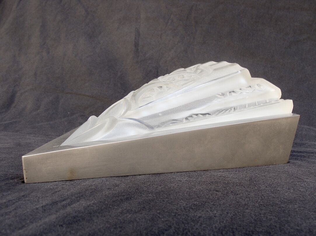 Art deco pressed glass sconce