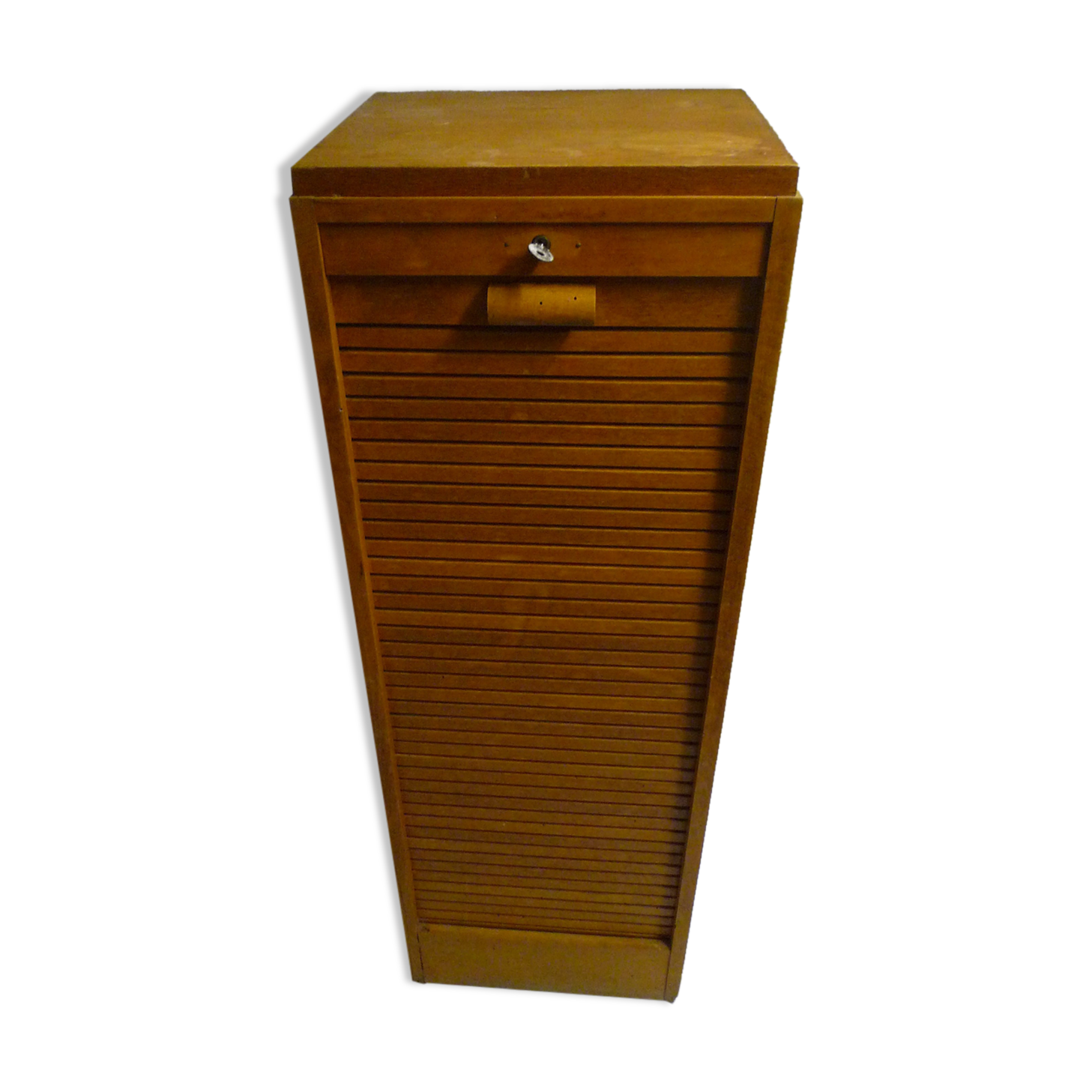 Vintage sliding curtain binder cabinet 60s