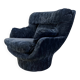 Blue velvet lounge chair 'Karate' by Michel Cadestin, France 1970s