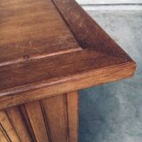 Brutalist Handcrafted Oak 2 Door Cabinet, Belgium, 1950s