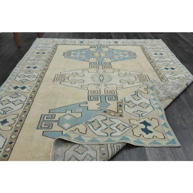 1970s Vintage Turkish Handmade Wool & Cotton Orange Area Rug 175x248
