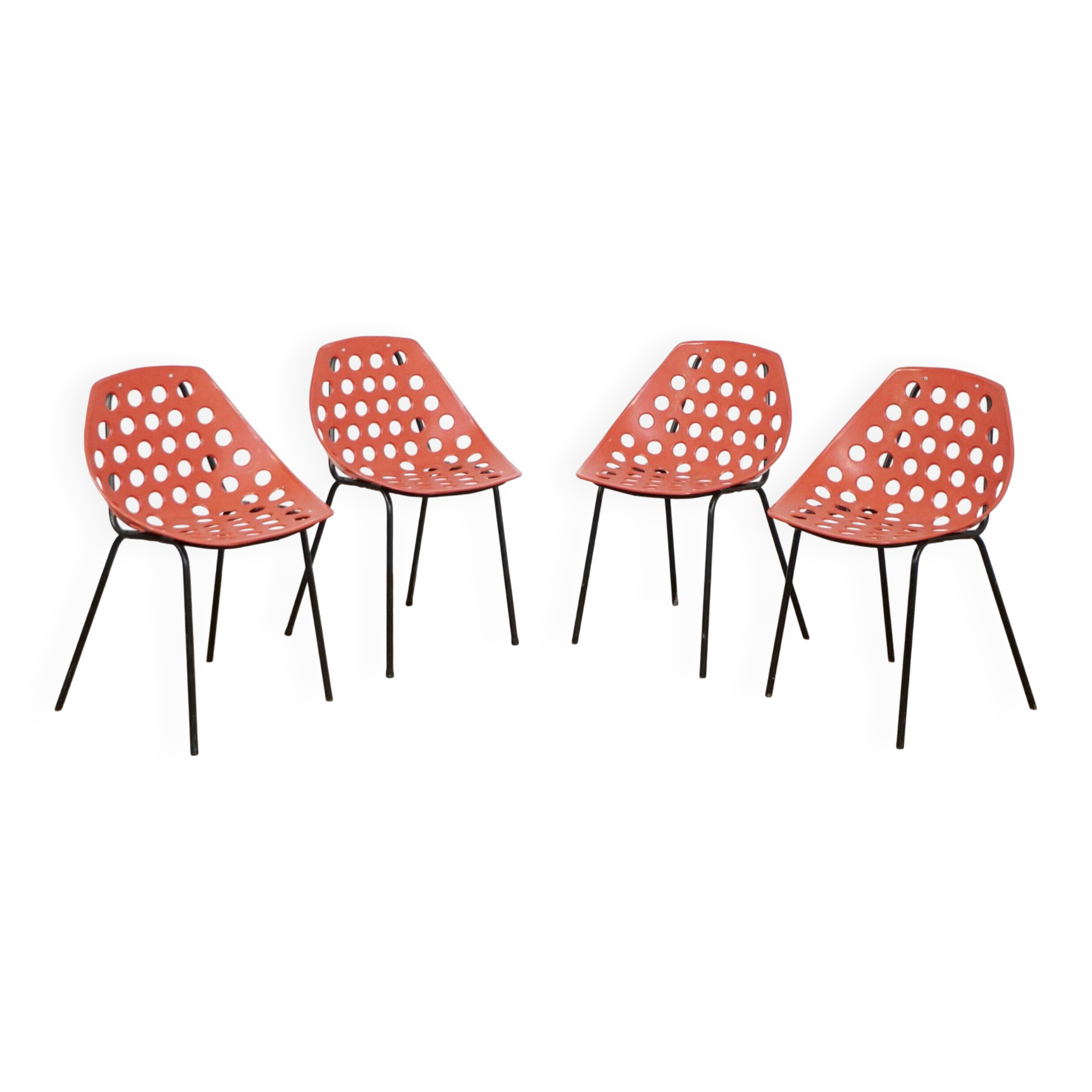 Set of 4 Pierre Guariche “Coquillage” chairs for Meurop