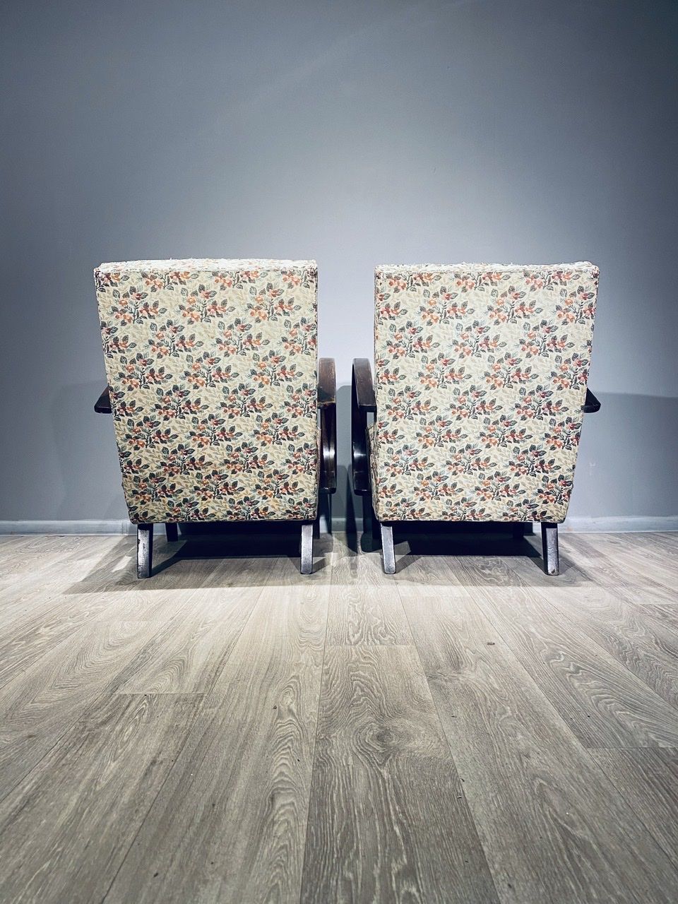 Paire de fauteuils vintage Halabala H 227 Art Déco
