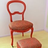 Chaise style Louis Philippe rouge