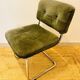 Vintage Roche Bobois chair in green suede Year 1970