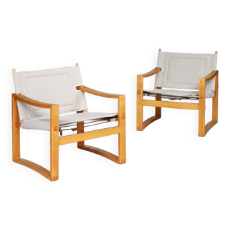 Pair of Safari armchairs by Børge Jensen and Sønner, Denmark 1960