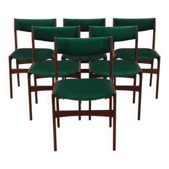 Set of six teak chairs, Danish design, 1970s, production: Denmark