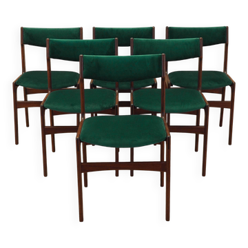 Set of six teak chairs, Danish design, 1970s, production: Denmark