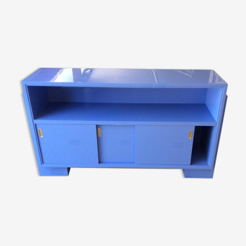 Blue lacquered low cabinet