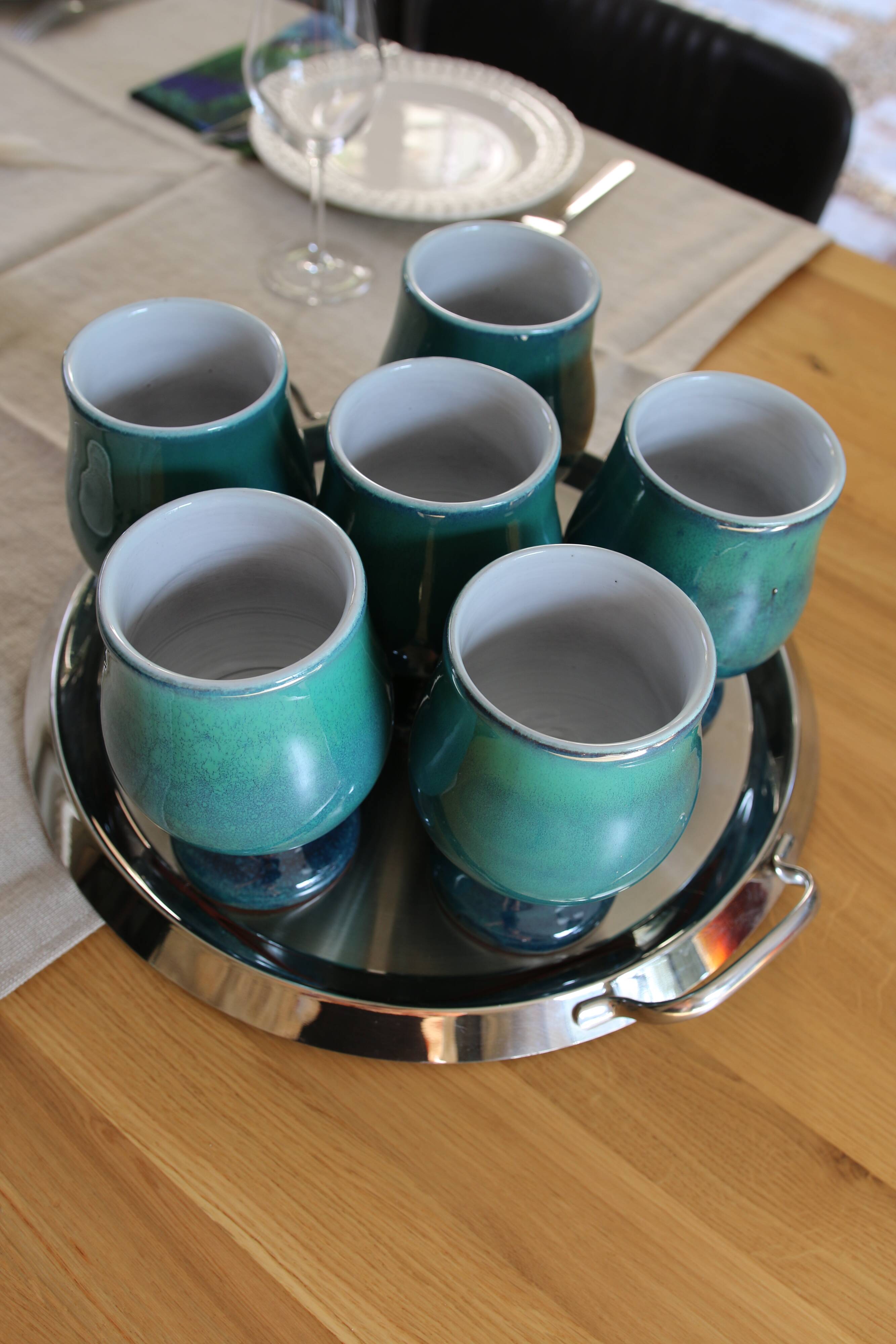 Ceramic Chalice-Glass-Vase Footed by Antonio Lampecco, several available