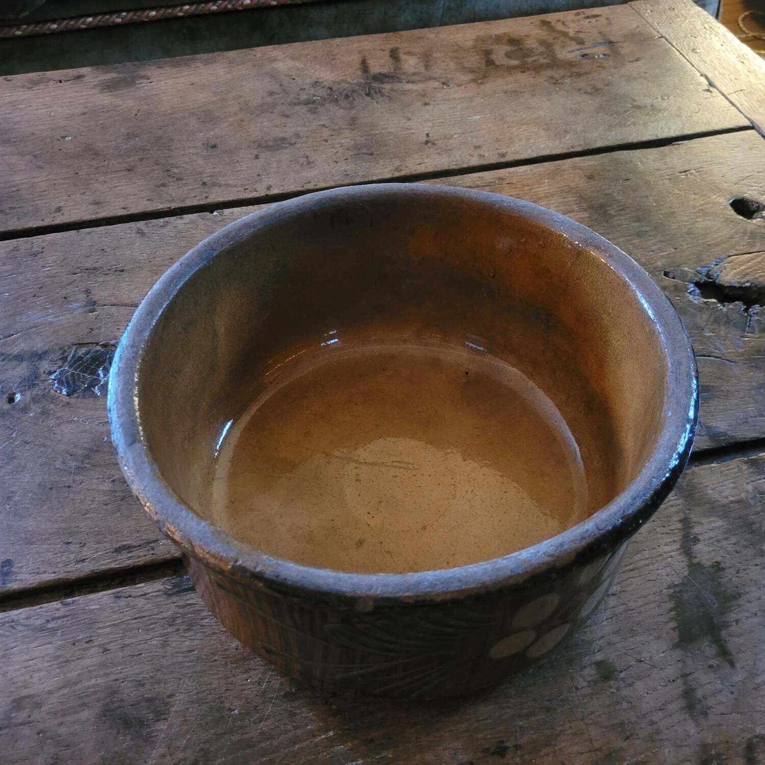 Glazed stoneware salad bowl from Soufflenheim 60s