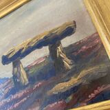 Huile 19e et cadre doré