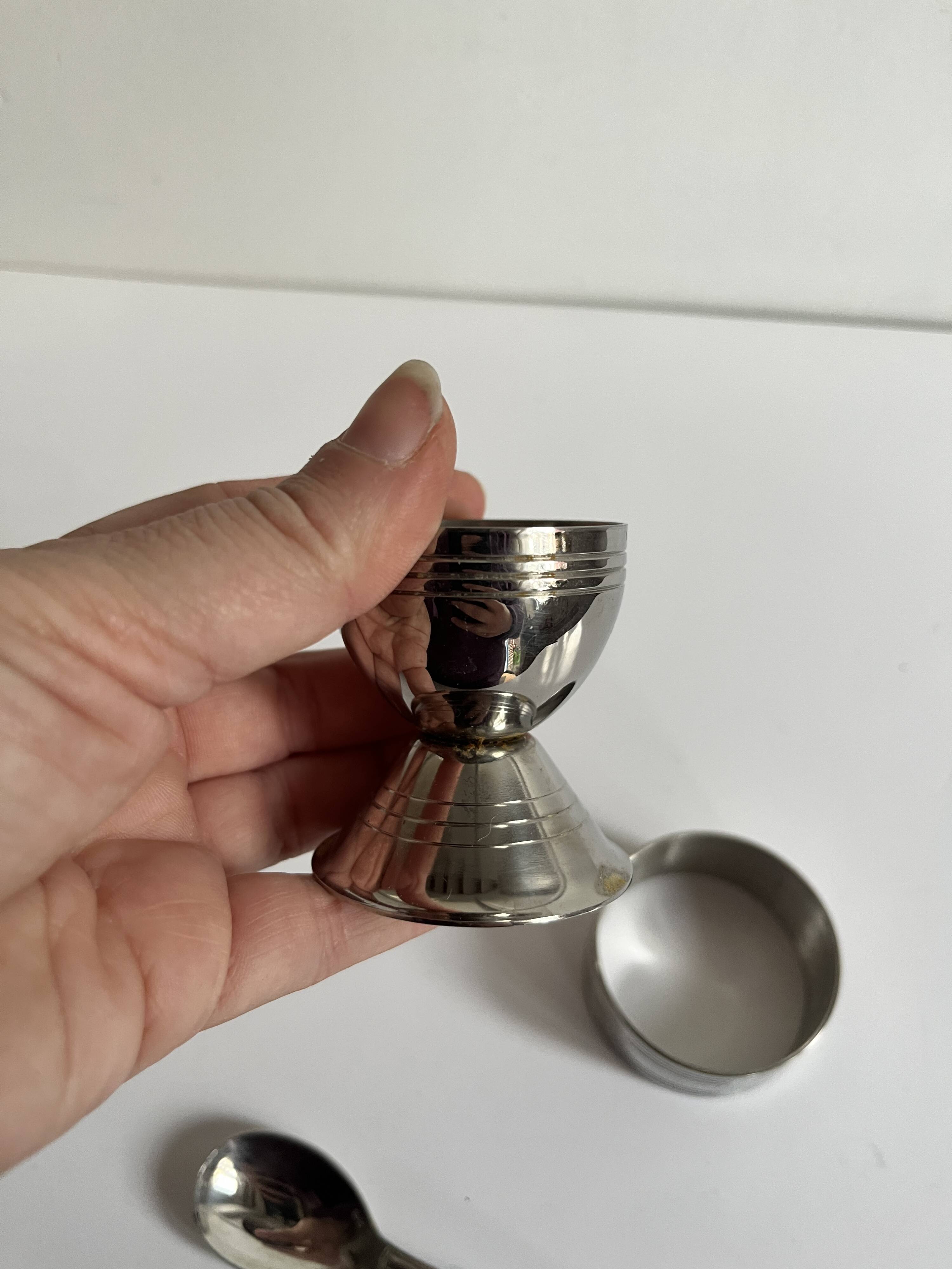 Set coquetier inox vintage
