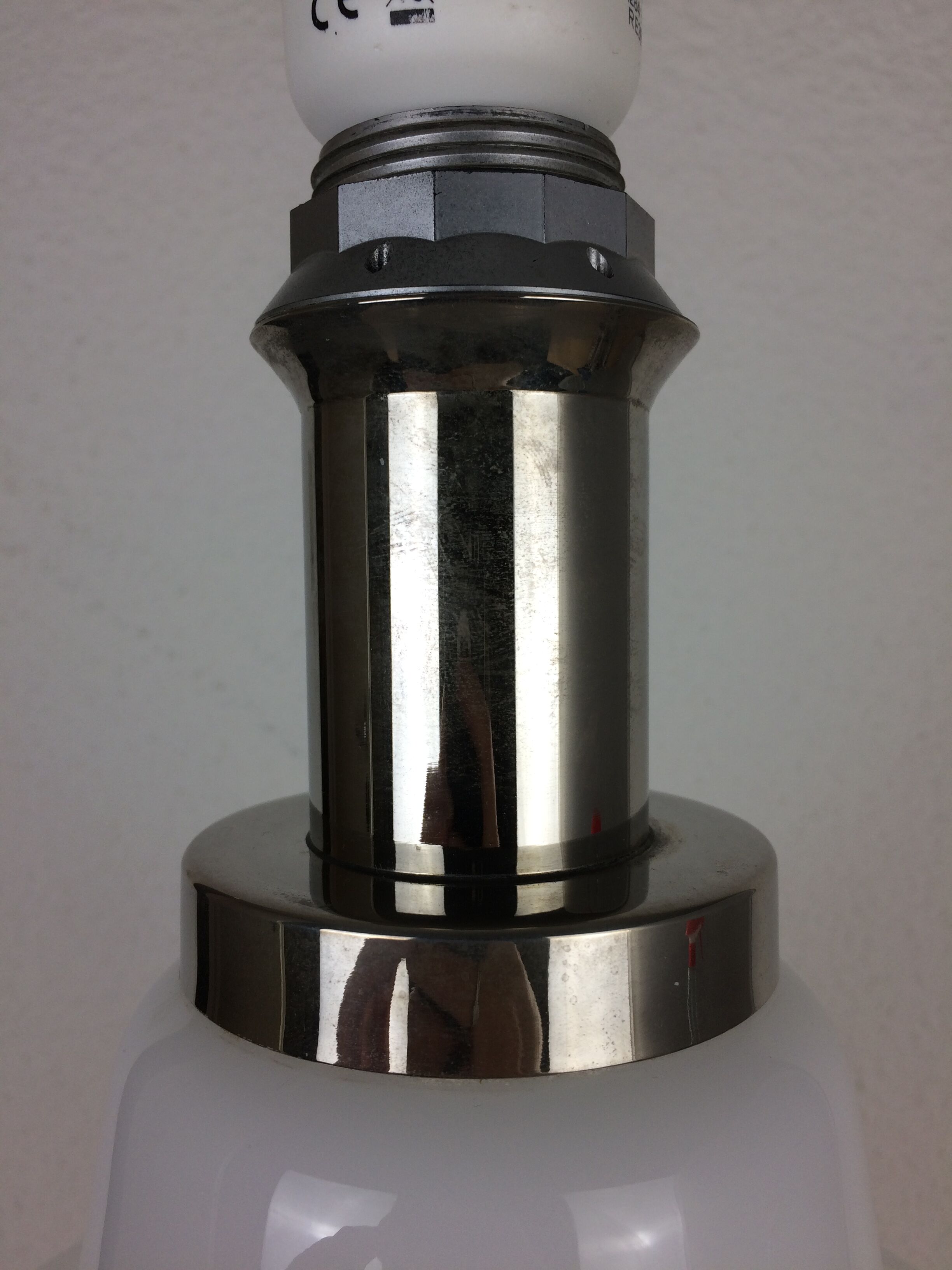 Opaline table lamp 70s space age foot baluster