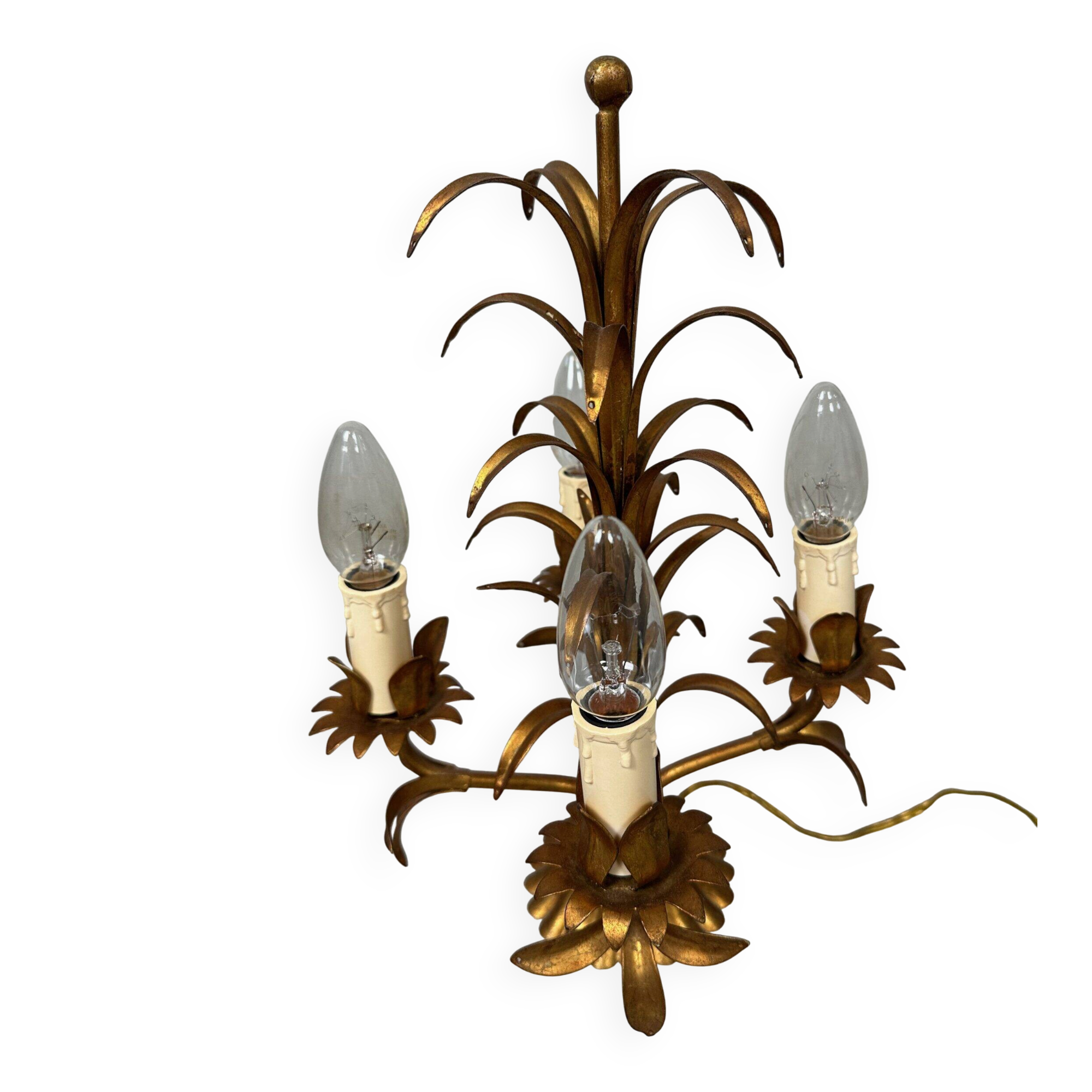 Vintage palm table lamp – Hollywood Regency