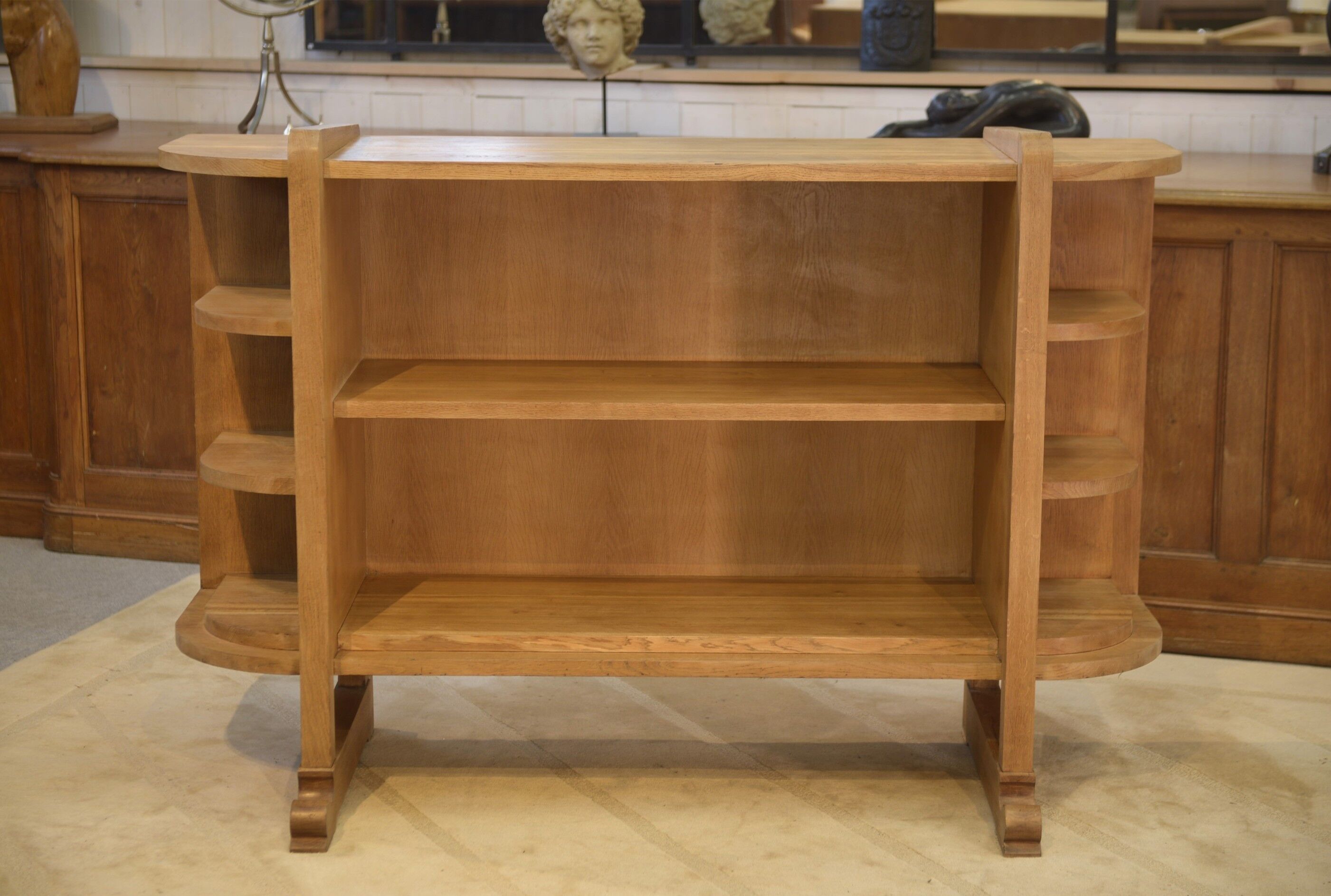 Art Deco modernist oak shelf from the 1940s.