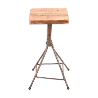 Tabouret en acier vintage, industriel