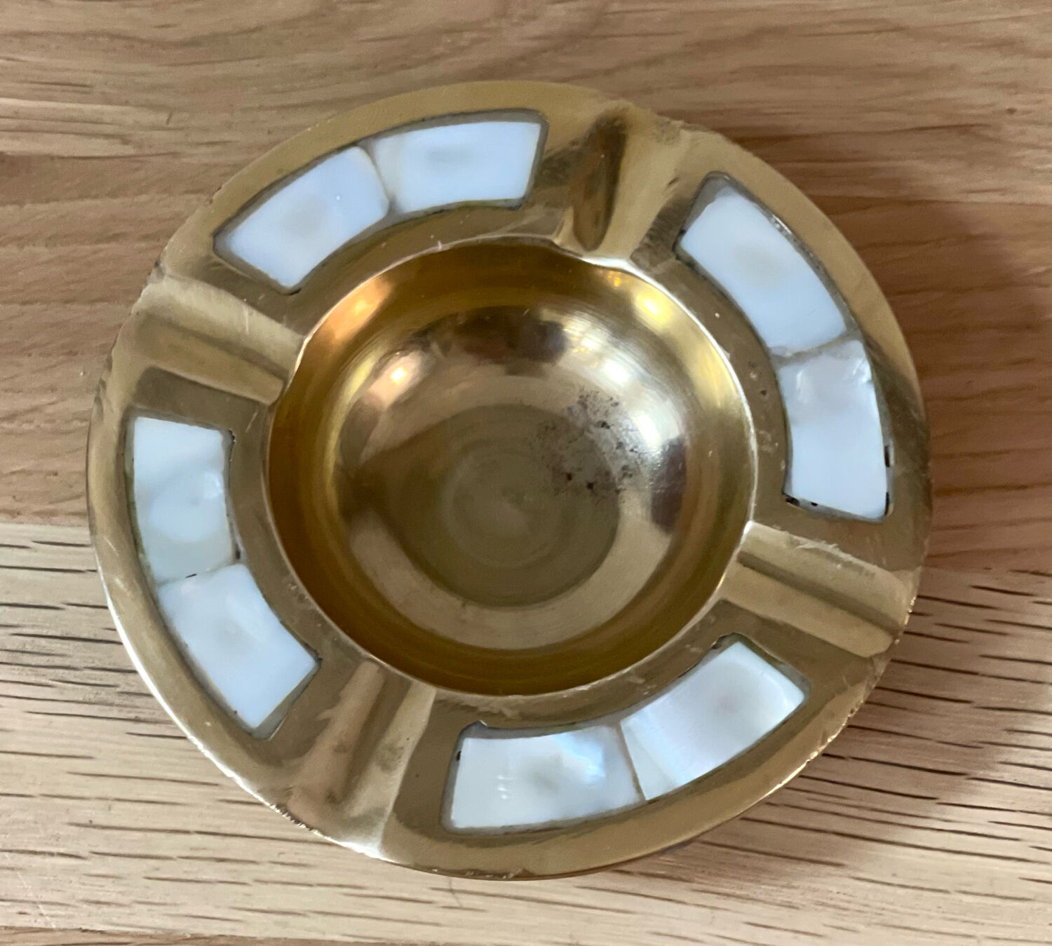 Ashtray brass and mother-of-pearl