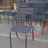 Suite of 8 steel bistro chairs