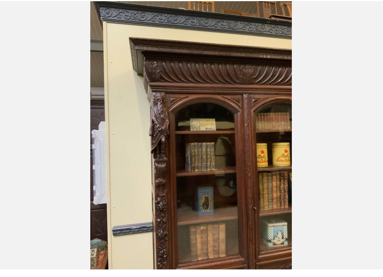 Imposing antique Neo-Renaissance bookcase