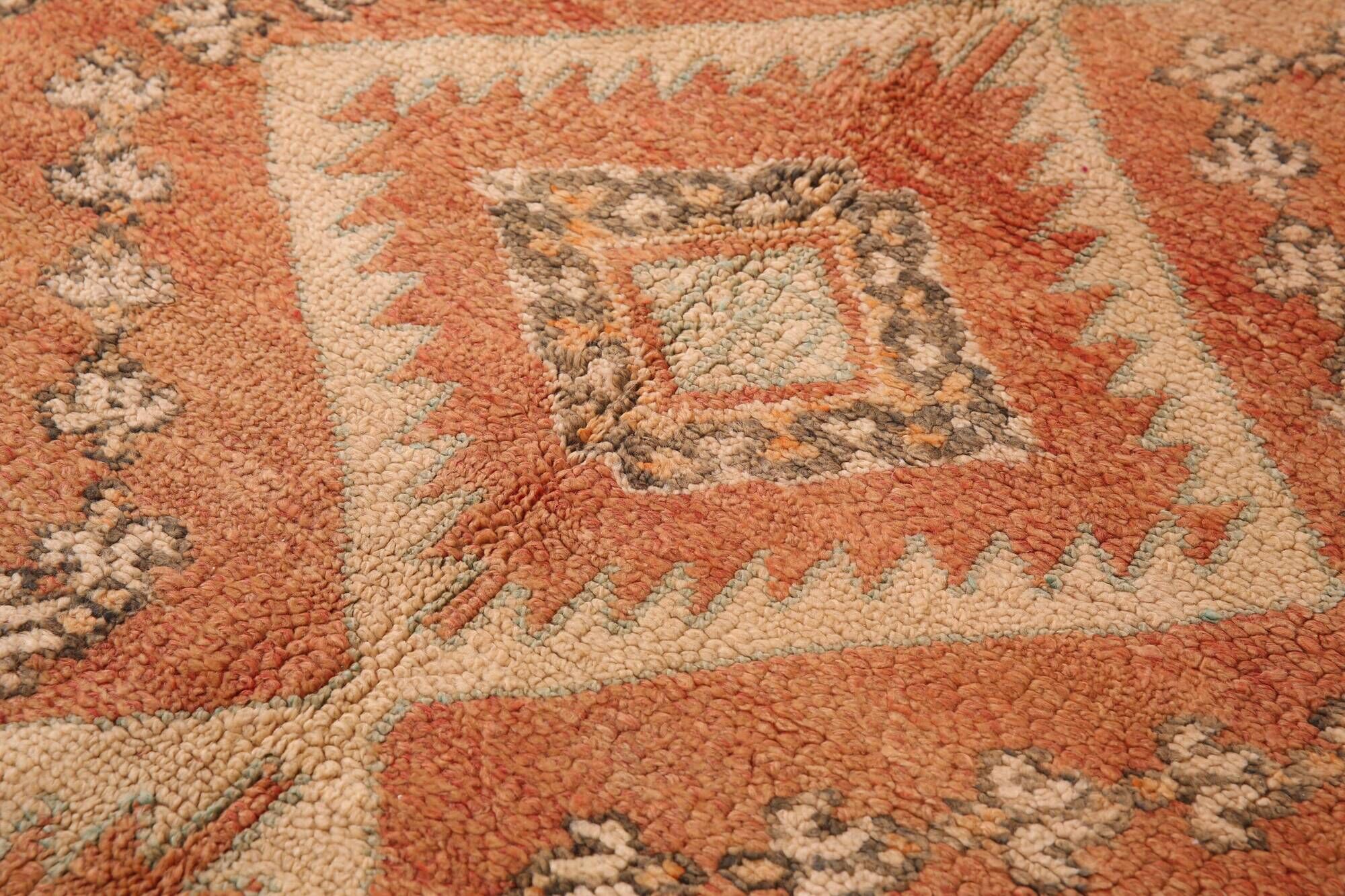 Peach Vintage Moroccan Rug 173 x 277 cm, Berber Wool Rug, Handmade Rug Boho